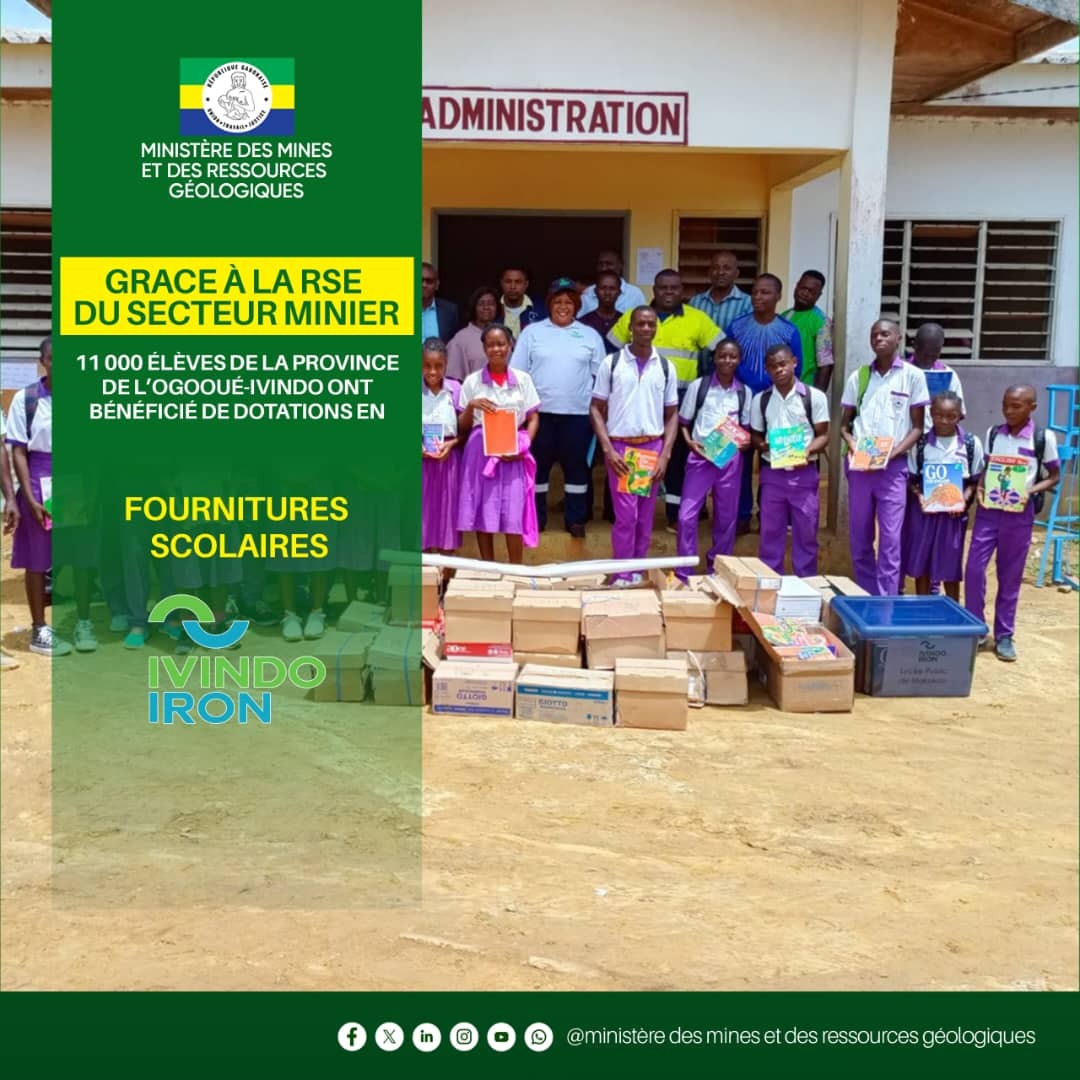 Ivindo-Iron renforce sa RSE : 11 000 élèves de l’Ogooué-Ivindo bénéficient de fournitures scolaires