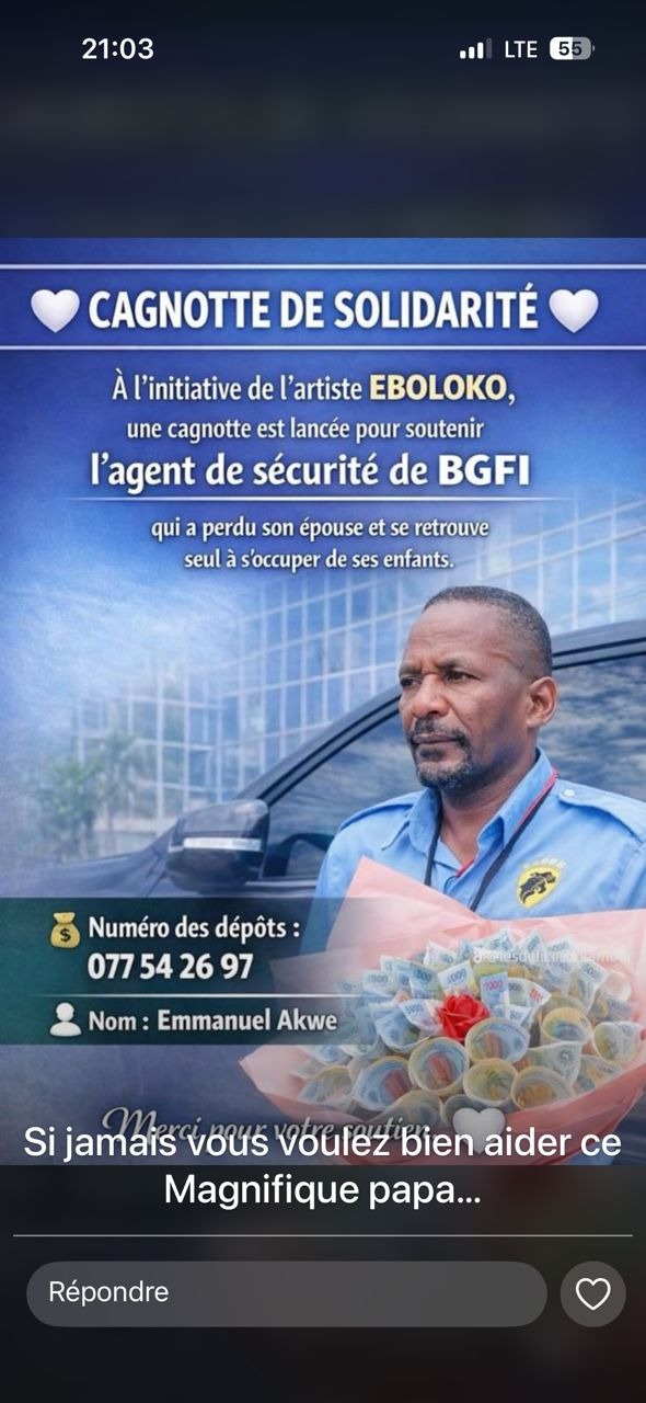 L'artiste EBOLOKO lance une cagnotte pour un compatriote