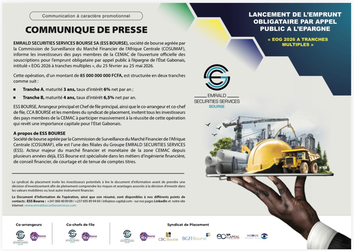 Marché financier régional : Emerald Securities Services au cœur du succès de l’opération EOG ATM2