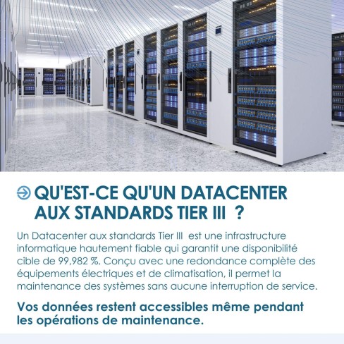 DataCenter aux standards Tier III : 99,982 % de disponibilité pour sécuriser les activités critiques