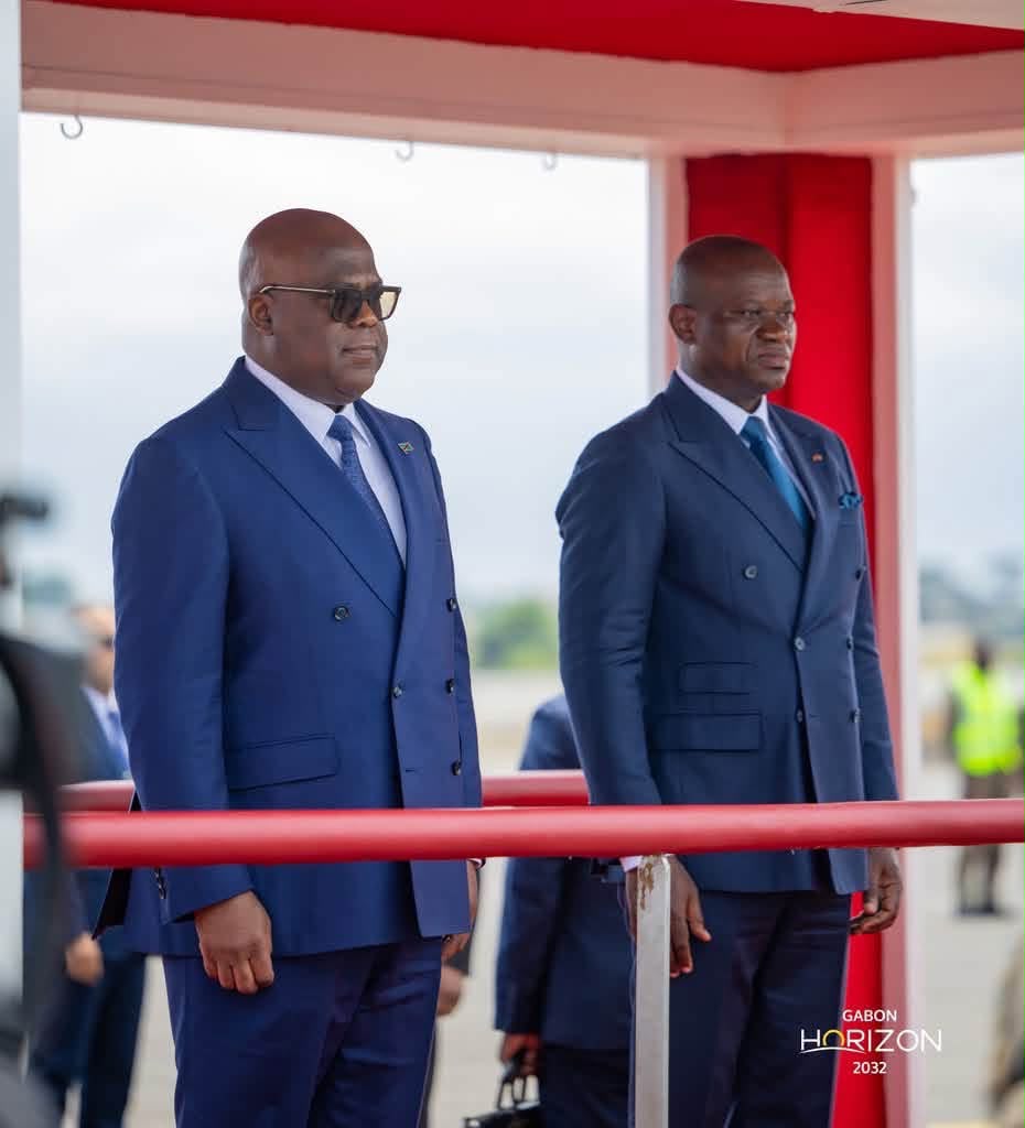 Gabon-RDC : Félix Tshisekedi accueilli à Libreville par Brice Clotaire Oligui Nguema