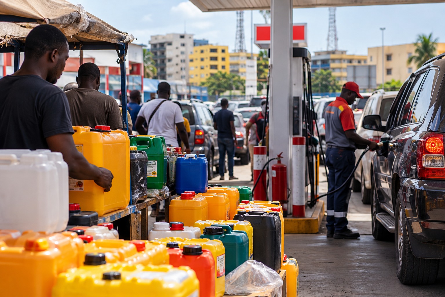 Société  Pénurie de Carburant : quand l’interdiction des bidons alimentaires fait naître un nouveau business autour des jerricans